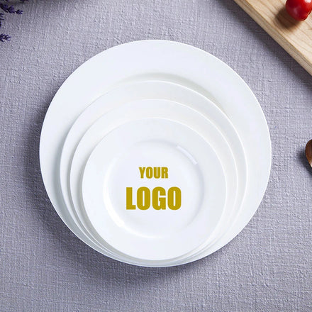 Wholesale Luxury Bone China Dinner Set Fine Ceramic White Gold Inlay Handpainted Customized Logo Eco-Friendly Christmas Holidays