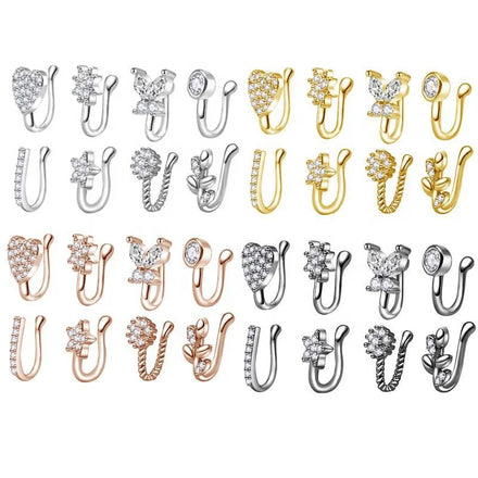 Non-punching Popular Clip on Faux Nose Ring None Piercing Crystal Factory Price Fake Nose Stud Africa Nose Cuff