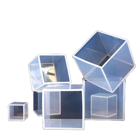 High Transparency Cube Silicone Molds Custom Logo Moulds Large Deep Square Epoxy Resin for DIY Resin Craft Making Square Resin