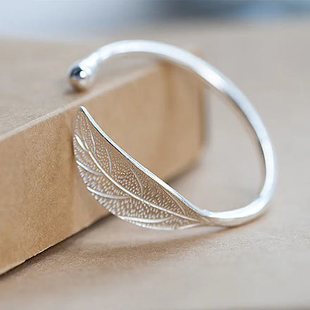Wholesale Korean Version Opening Adjustable Bangle Bracelets Fashion Simple Leaf Shape Bracelet for Women
