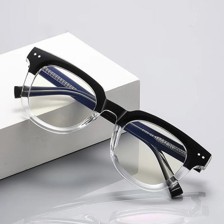 White Black Frame Square Transparent Women Retro TR90 Men Eyeglasses Clear Lens Glasses Frame TR Computer Glasses