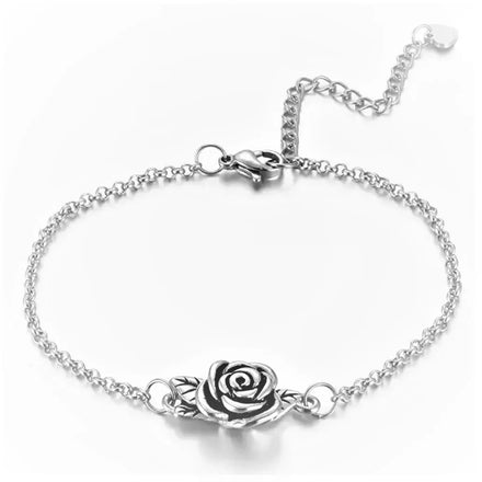 Stainless Steel Rose Flower Cremation Urn Bracelet Flower Keepsake Bracelet Memorial Bangle Urn Jewelry Rose Flower Bracelet Urn