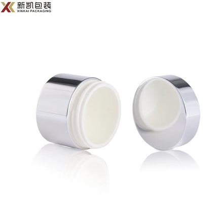 Shiny Silver Aluminum 50g Face Cream Jar Luxury Cosmetic Packaging Screw Top Eye Cream 7g 15g 30g 200g Skin Care Lotion