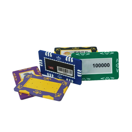 Wholesale Rectangular 29g square Poker Plaque Abs and Clay Texas Chips Custom logo Sticks or Print for Casino Gambling