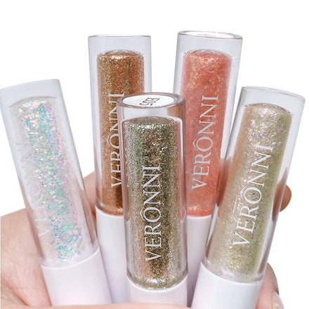 VERONNI 6 Color Shimmer Liquid Eyeshadow Longlasting Easy to Color Liquid Glitter Makeup Eyeshadow