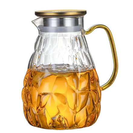 Hxglass 1.8L Hammer Ripple Glass Jug Glass Water Pitchers With Lids for Hot Water Coffee Pot Carafe a Eau Water Kettle