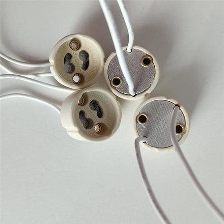 Ceramic GU10 Lamp Holder Base With Lead for Halogen Bulb LED Bulb CFL Lamp Connector Socket Adaptador Silicone Wire 15CM
