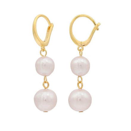 Hanging Baroque Simple Freshwater Pearl Long Pearl Earrings Silver Gold Plated French Earring Hook Pearl Studs Earrings