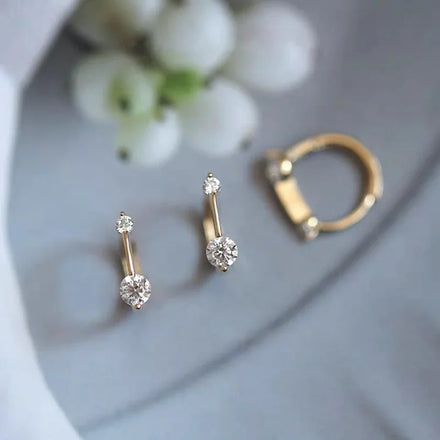 Hot Sale Fashion 925 Sterling Silver Simple Shiny Zircon Diamond Hoop Earrings for Women Girls