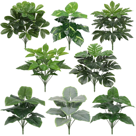 Real Touch 12 Heads Latex Leaf Artificial Green Plants Leaves Bunches for Home Decoration