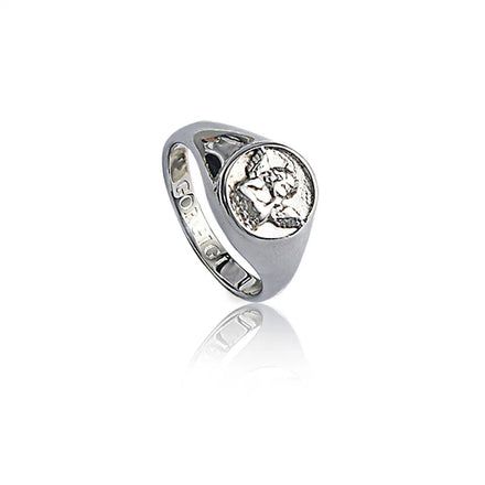 Statement Minimalist Silver Rings Coin Portrait Ring Jewelry Stainless Steel for Women Trendy Turkish Engagement Rings Hoop