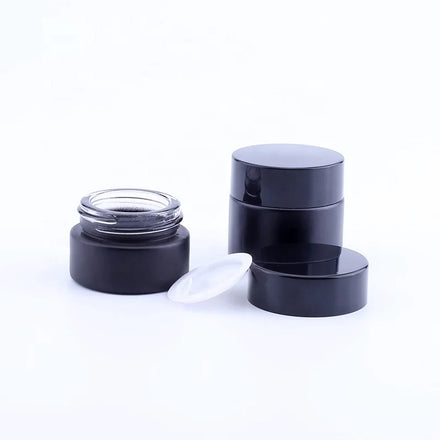 5g 10g Matte Black Round Glass Cosmetic Cream Jar Empty Face Lotion Storage Container with Screw Lid