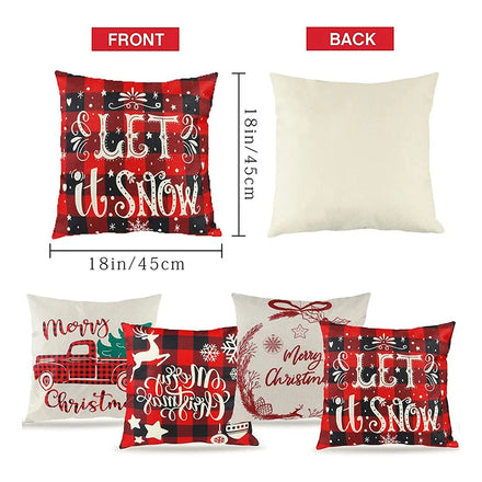 Custom Printed Animal/Dot Embroidery Jute Linen Christmas Cushion Cover 45x45cm Pillow Cases