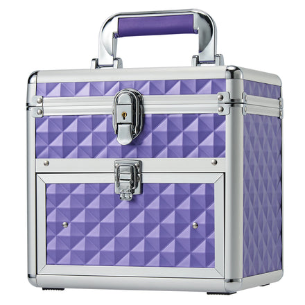 Manicure Nail Styling Organizer Case Large Makeup Case with Mirror Drawer Lockable Makeup Box Professional Cosmetic Train Case