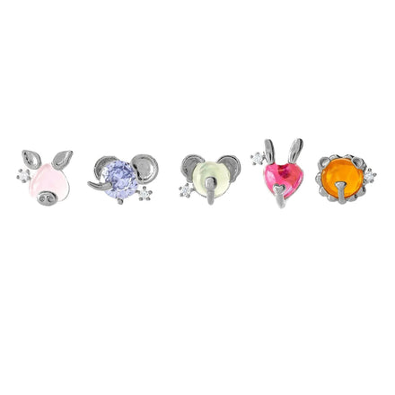 Popular Jewelry Cheap Women Small Cartoon Animal Earrings Brass Plated 18k Gold Zircon Copper Cute Stud Earrings for Girls