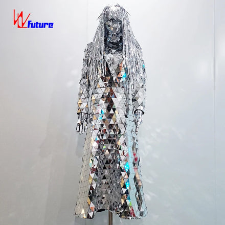 ML-M038 Mirror LED Handmade Spandex/Cotton/Bamboo Fiber Costumes Rave Clothes Dress Performance Wear Luminous Clothing 1 Piece