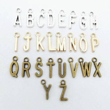 Stocked Cheap Hanging Gold Bronze Silver Alphabet Letters DIY Making Pendant Charm
