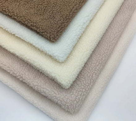 300-500g Single-Sided Full Polyester Plain Color Lamb Fleece Fabric Sherpa Lamb Fleece Fabric