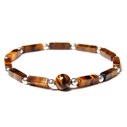 Square Tiger Eye Stone Long BAR Shaped Bracelet for Women S310