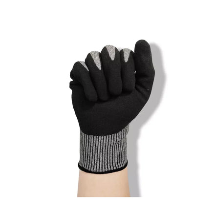 Metal Flex N3523 HPPE Cut Level 5 Work Safety Gloves Cut Resistant Machinist Industrial Sandy Nitrile Coated Impact Reducing