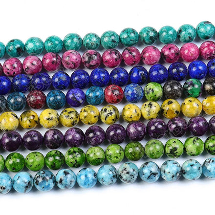 Wholesale Colors Sesame Jasper Loose Beads Strands Kiwi Spotted Jasper Bead for DIY Bracelet Making 8mm 38CM