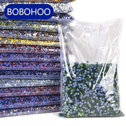 BOBOHOO Wholesale Bulk SS16-SS30 Various Colors 100 Gross Glass Crystal Hotfix Rhinestones Iron on Rhinestones for Clothing