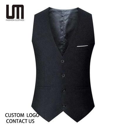 Liu Ming Cheap Wholesale New Mens Autumn Winter V Neck Buttons Blazer Plus Size Formal Business Jacket Vests