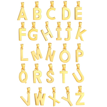 Unisex Classic Style Brass Necklace Gold Plated Letter Pendant Daily Life Link Chain Necklaces Fashionable Pendant Necklace