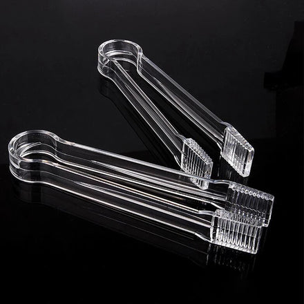 PS Transparent Clear Plastic Barbecue BBQ Buffet Serving Sugar Bread Food Ice Clamp Clip Tongs Tool Bar Kitchen Accessories