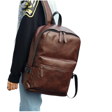 Custom Business Bag Travel Vegan Leather 15.6 Inch Laptop Computer Backpack Waterproof Campus School Bag