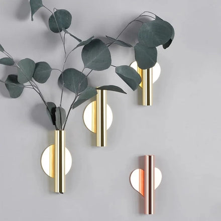 Wall Mount Flower Vase Tube Wall Hanging Metal Plants Holder Rack Flowerpot Home Decor Wedding Decoration for Livingroom Vase