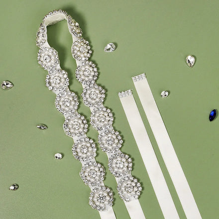 Drop Shipping Hot Sale Pearl and Rhinestone Wedding Dress Sash Waist Belt Bridal Belt with Rhinestone Pearl