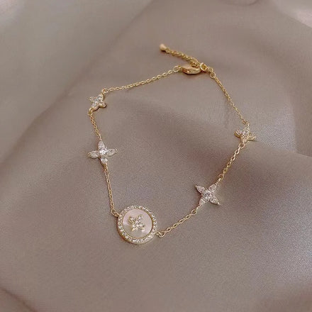 Zooying Fashion Flower Star Heart Butterfly Alloy Bracelet Women Girl Jewelry