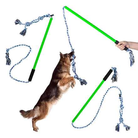 Dog Toy Rope Tug of War Toys for Medium Large Dogs Teaser Wand Tug of War Toy