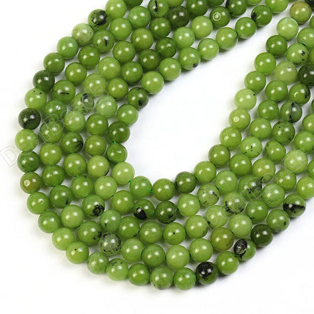 Wholesale Round Dyed Canadian Jade Beads Green Jade Stone Bead Strand for DIY Jewelry Making 6mm 8mm 10mm