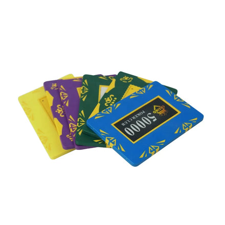 Wholesale Rectangular 40g square Clay Poker Plaque Diamond Desgin Custom logo Sticks or Print for Gambling