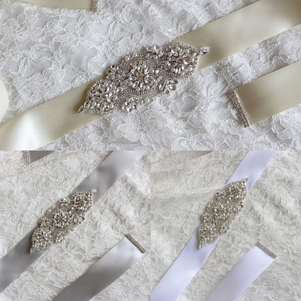 QUEENSGOWN Wedding Dress Belt Heavy Bead Rhinestone Waist Chain Belt Luxury Bridal Accessory