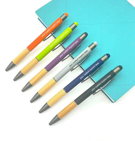 Promotional Cheapest Aluminum Ballpoint Stylus Pen Customized Click Touch Screen Eco- Friendly Bamboo Ball Pens