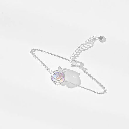 Luxury Classic Gold Plated S925 Sterling Silver Flower Charm Adjustable Bracelet-Gift for Party Occasions