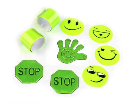 Reflective Stickers High-Visibility Reflective Tape Cycling Reflective Stickers Backpack Reflective Smile Sticker Night Safety