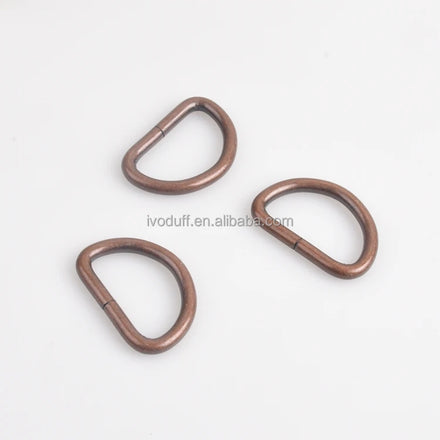 New Arrival 25mm Red Bronze D Ring for Straps Bags Purses Belt Bag Strap Connector Acceptable Customization