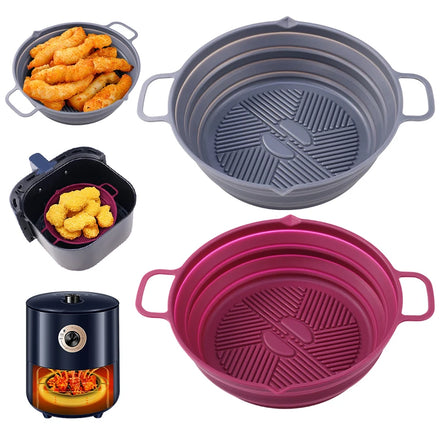 BPA Free Reusable Food Grade Safe Silicone air Fryer Round Foldable Silicone air Fryer Liners