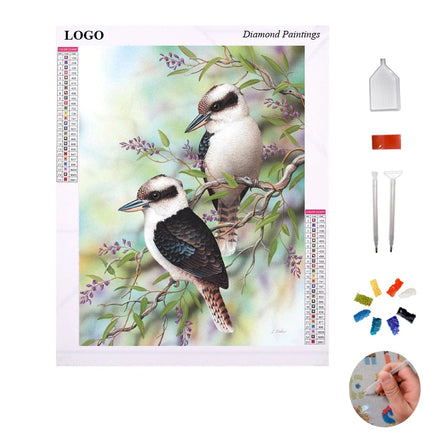 Full Round Drill With Framed Diamond Painting Bird and Elf Home Wall Hanging Decor Diamond Embroidery Diy Art Crafts for Adults