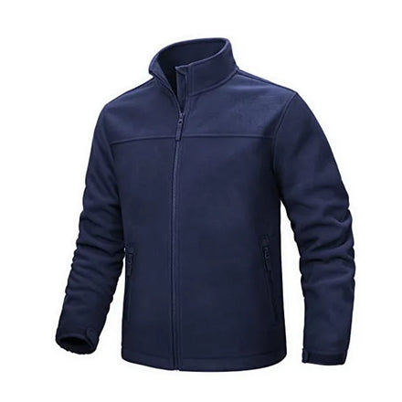 Custom Logo Men's Jackets Lightweight Full Zip Polar Fleece Jacket Outdoor Winter Soft Coat With Zipper Pockets Polyester Jacket