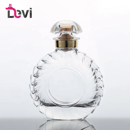 Unique Clear Crystal Vintage Tyle Perfume Bottle Gold Atomizer Pump Refillable Glass Screen Printing 100ml