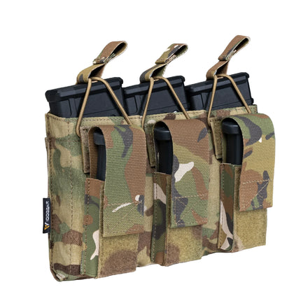 IDOGEAR 500D Nylon Stack Kangaroo Mag Pouch Camo Molle Tactical M4 Magazine Pouch for 5.56mm 9mm Mags