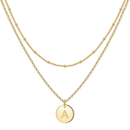 Fashion Jewelry Wholesale Custom Name 18K Gold Multilayer Plated Initial Letter Necklace
