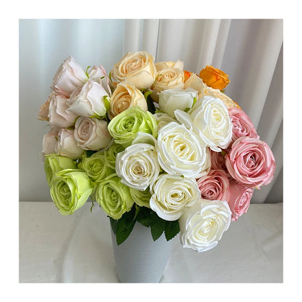 7 Wind and Rain Round Roses Artifical Flowers Dekoration