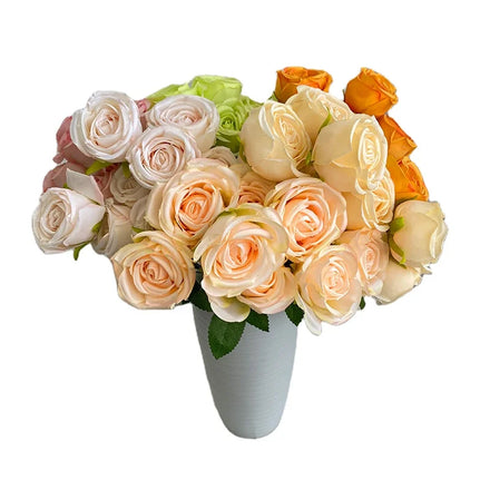 Wedding Flower 9 Head FENGYU Round Rose Flower Artificial Flowers Decorative