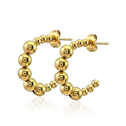 Big Vintage Circle Hoop Earrings 21mm Big Semicircle Gold Earrings Accept Custom Charm Gold Color Earring for Girl Man Fashion